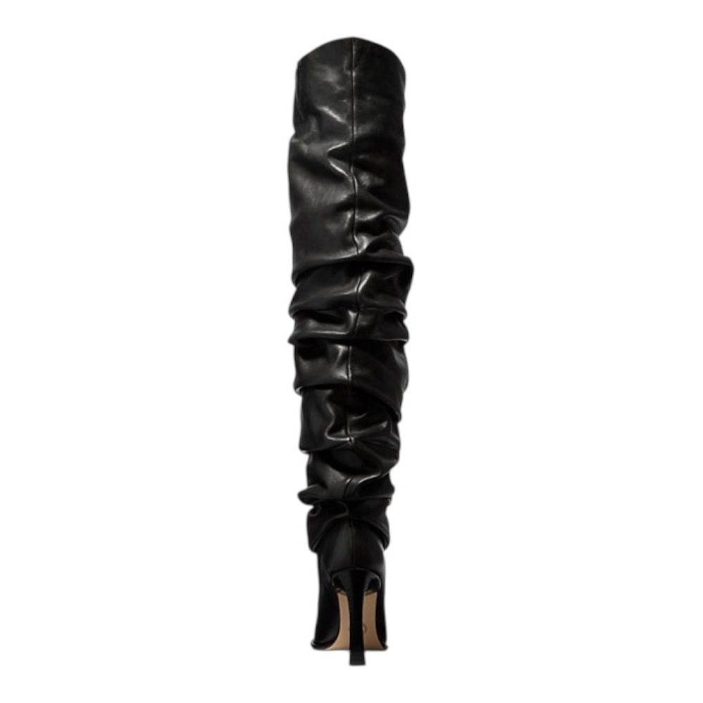 NEW Michael Kors Kelsea Black Slouchy Leather Boots - Picture 3 of 5